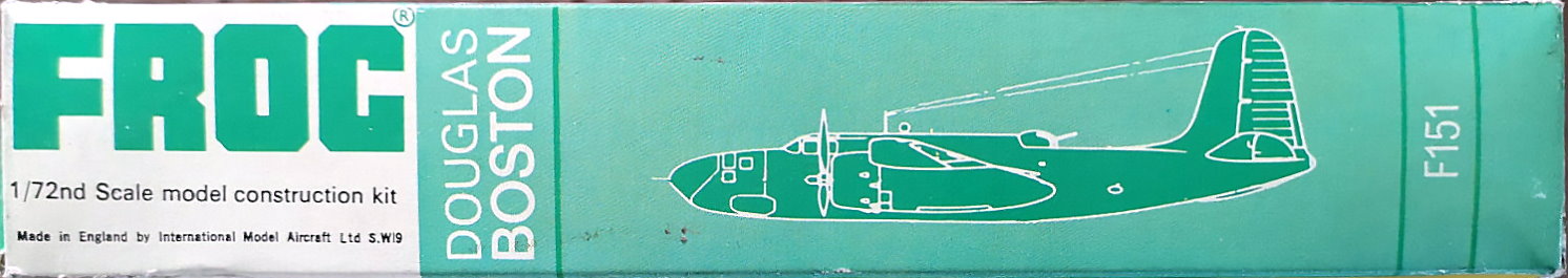 FROG Green Series F151 Douglas Boston Medium Bomber with Gold Tokens, ima ltd, 1965 box